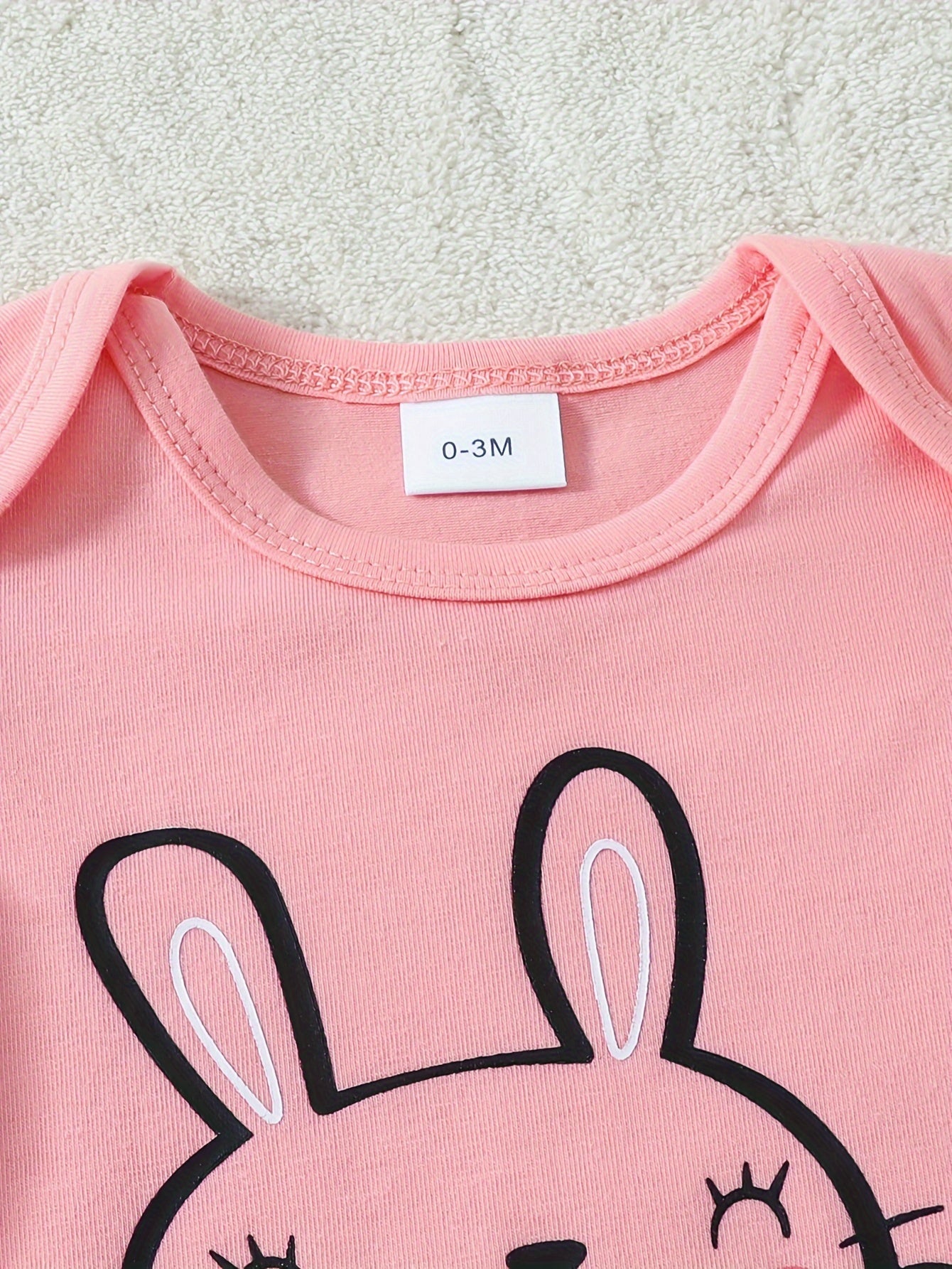 Set of six cute bunny-themed short-sleeve onesies for outdoor wear