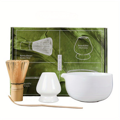 Get a set of 4 Matcha brushes and a bamboo whisk tea set, perfect for traditional Matcha brewing. Complete with a tea spoon, Matcha whisk, Matcha caddy, and bowl, this set is ideal for Christmas gifts or for use in the office, living room, or tea store.