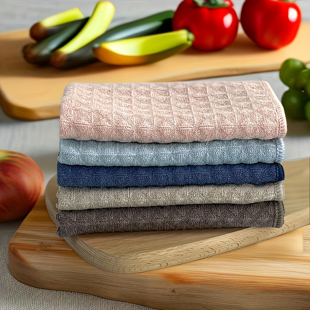 Microfiber Waffle Weave Cleaning Cloths 4/8 Pack, Super Absorbent Knit Fabric, Square Household Towels for Bathroom & Kitchen Use