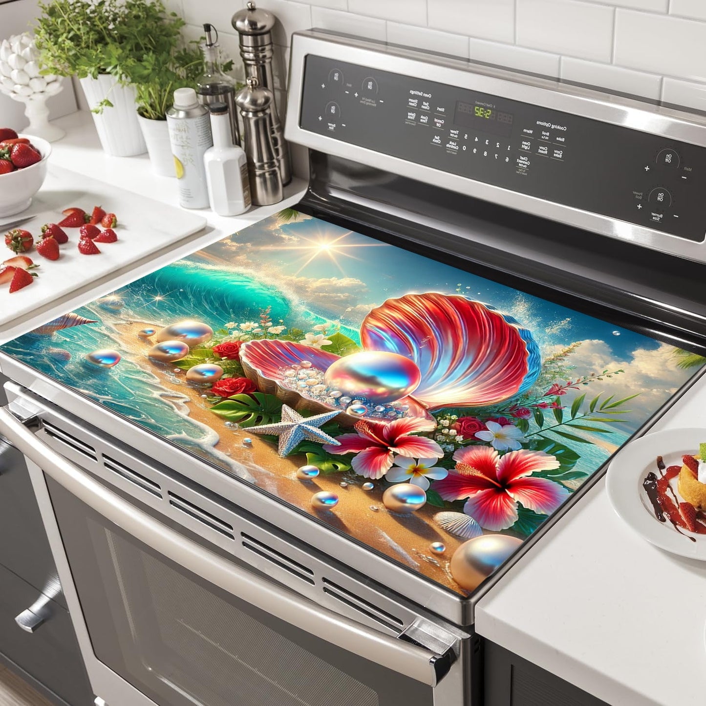 Elevate your kitchen with our premium stove protectors featuring a stylish shellfish design, perfect for modern kitchens. These durable, heat-resistant covers are scratch-proof and easy to clean, keeping your stove top looking like new.