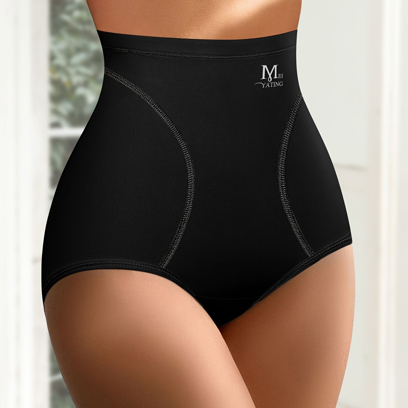 MIOTAN High-Waist Tummy Control Panties: Soft, Lightweight, Black, 1pc, Elastane Construction for Tummy Control