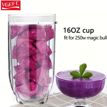 [Bestseller] Set of 2 16oz Replacement Blender Cups for Magic Bullet MB1001 Series, Compatible with 250W Juicer Mixer - Made of VGEFC Plastic, High-Quality Replacement Parts