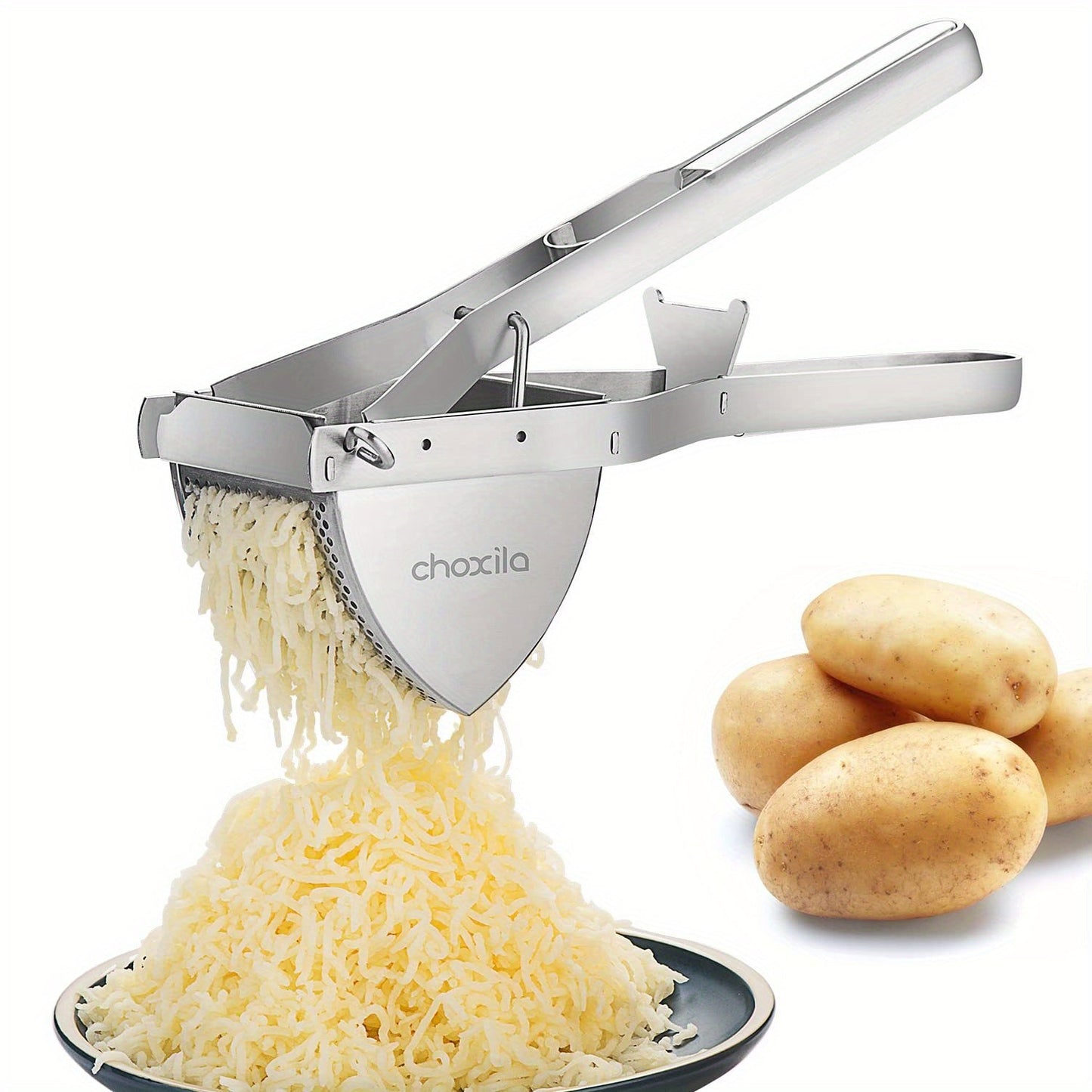 1 piece of Stainless Steel Potato Masher with Non-Slip Handle - Manual Fruit and Vegetable Crusher for the Kitchen - Potato Ricer and Press - Kitchen Gadgets and Tools