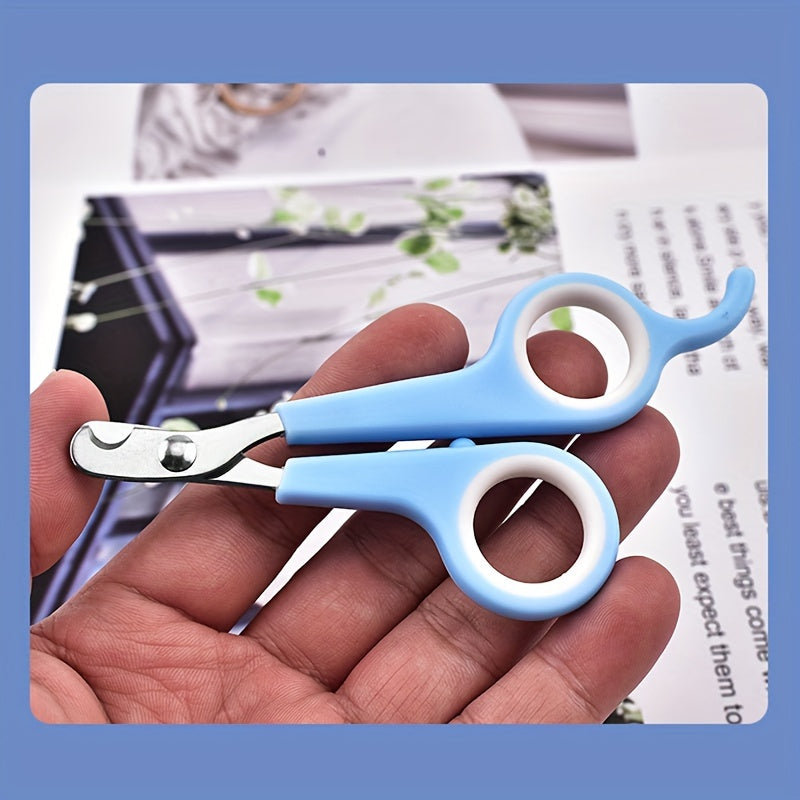 Pet nail clippers for cats and small dogs, made of durable stainless steel without the need for batteries.