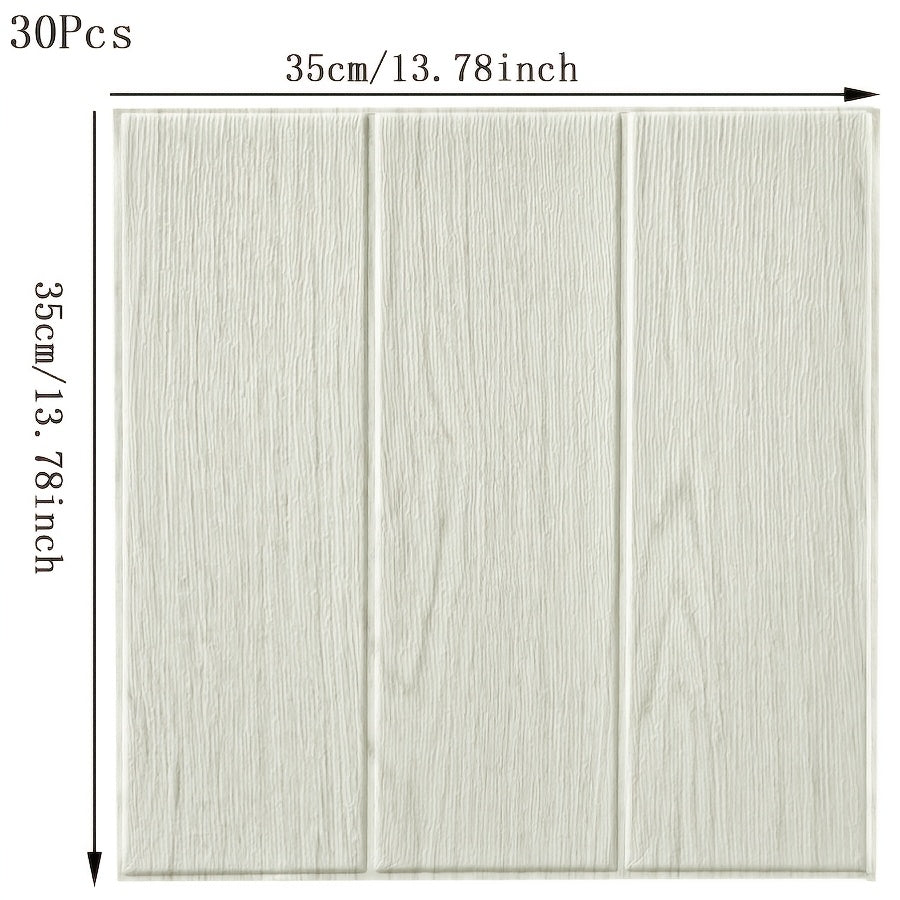 Decorate with 30pcs of Decowall Self-Adhesive Wood Grain Wall Stickers, perfect for any room.