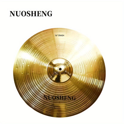 NUOSHENG 40.64 cm Yellow Crash Cymbal, Stainless Steel Drum Cymbal for Practice and Performance