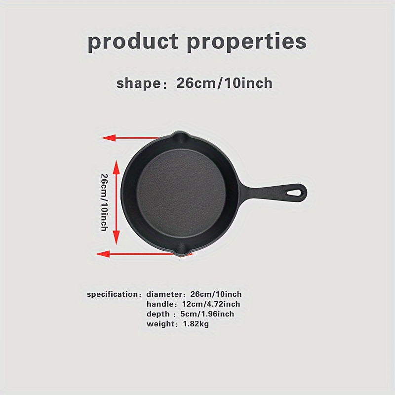 One set of three Cast Iron Skillets and Frying Pans featuring Drip-Spouts, Pre-seasoned for Oven Safety. Ideal for Camping, Indoor and Outdoor Cooking, Grill use, and Restaurant Chef Quality.