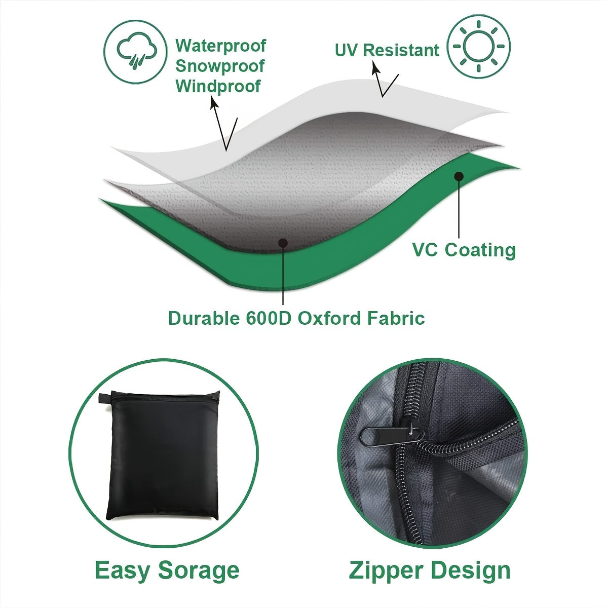 Durable Outdoor Heater Cover - Protects Against UV Rays and Wind, Made from Black Oxford Fabric, 86.36cm x 48.26cm x 241.3cm - Ideal for Vertical Patio Heaters, Provides Weatherproof Protection