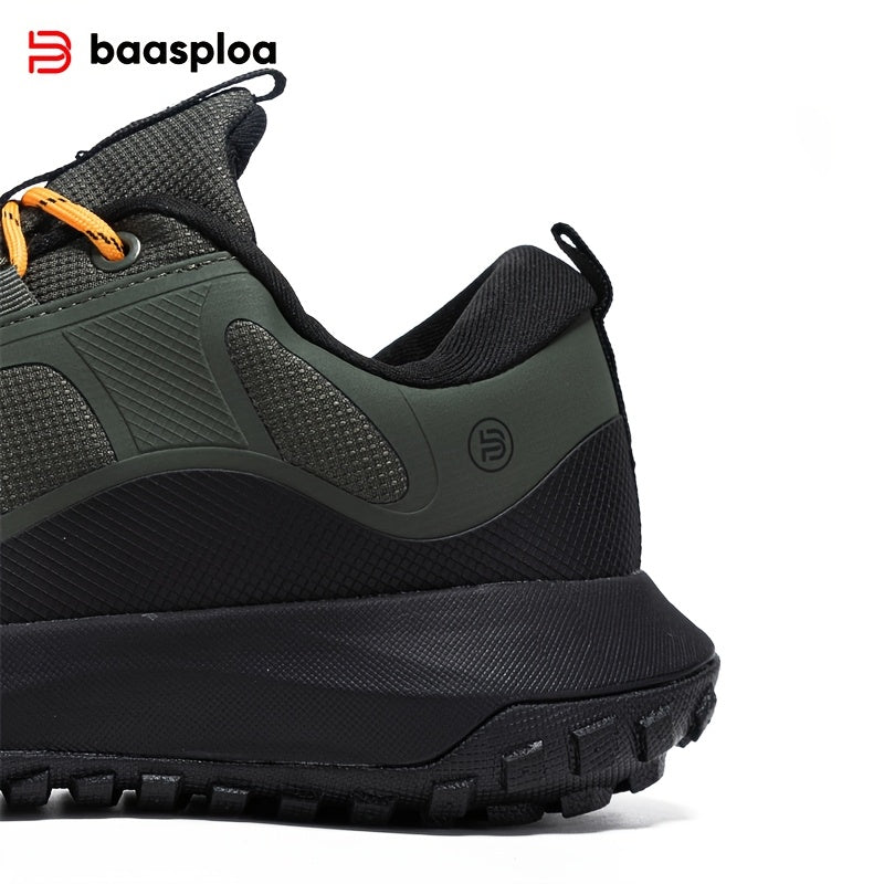 BAASPLOA Men's Trail Running Shoes - All-Season, Breathable Mesh, Non-Slip Tire Sole for Outdoor & Casual Wear