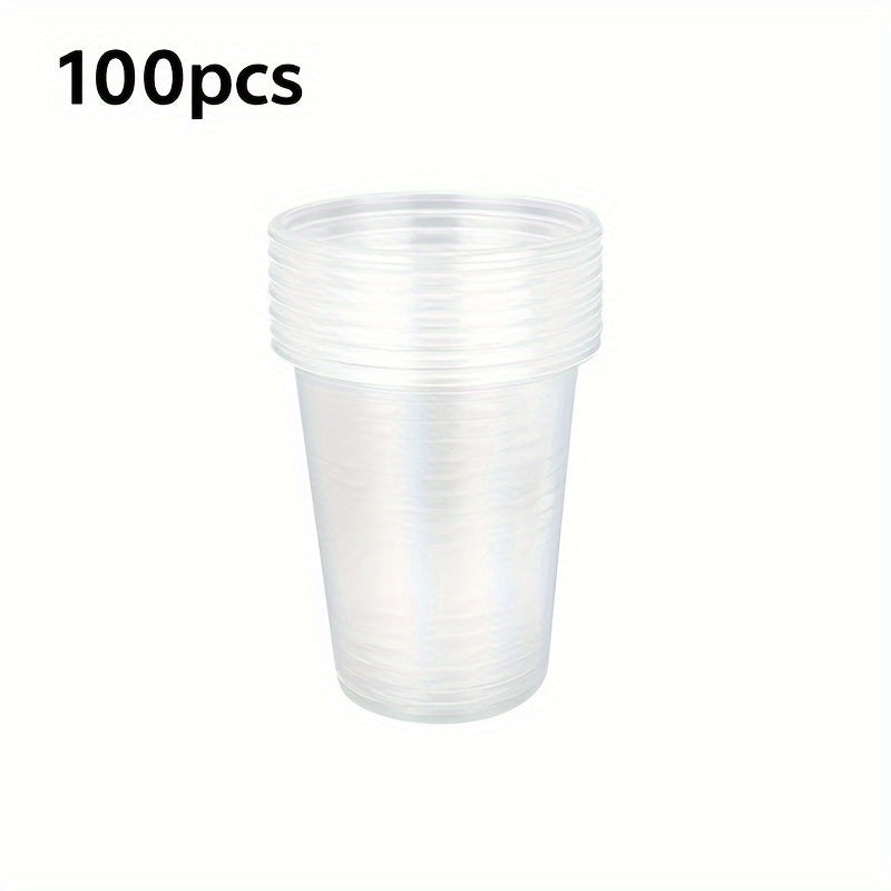 Pack of 100 ClearCup Disposable Plastic Cups, 130ml Capacity, BPA-Free, Insulated, Hand Wash Only. Great for Parties, Picnics, and Home Gatherings.