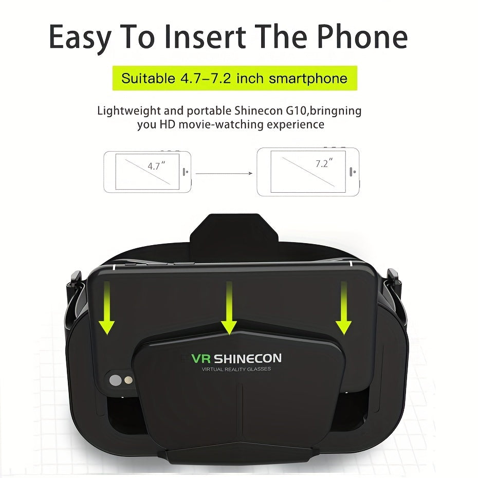 1 piece 3D VR headset for iPhones/Android phones with controllers and binocular lenses.