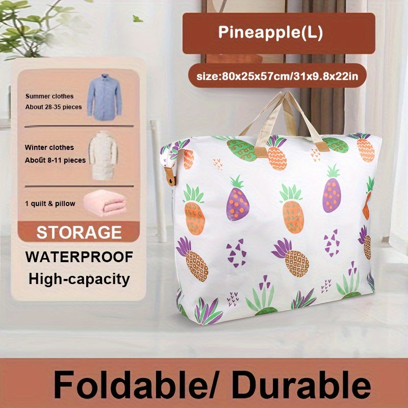 1-piece Quilt Storage Bag with Cartoon Pattern, Thickened Portable Clothes Sorting Bag. This Super Large Capacity Moving Packing Bag is perfect for organizing your bedroom accessories.