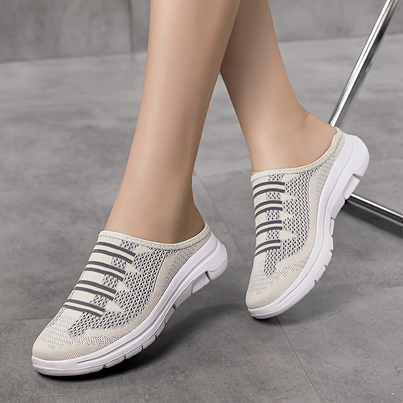 Women's slip-on sneakers with breathable fabric upper, cushioned Phylon sole, round toe, low-profile, lightweight, and suitable for all seasons.