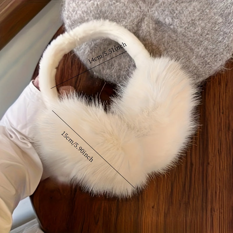 Warm and Fashionable Women's Plush Earmuffs - Windproof, Cozy, Foldable Style for Winter Coziness