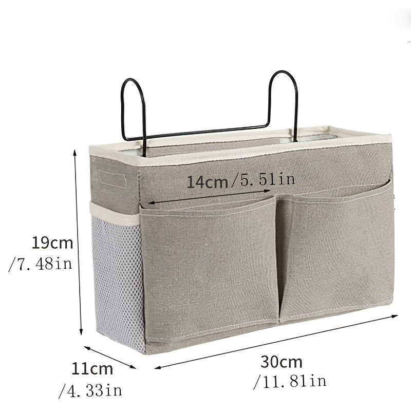 Convenient 1pc Multifunctional Dorm Room Storage Organizer: Hangable Basket and Storage Bag for Students' Bedside, Creative Dorm Room Bedside Storage Solution.