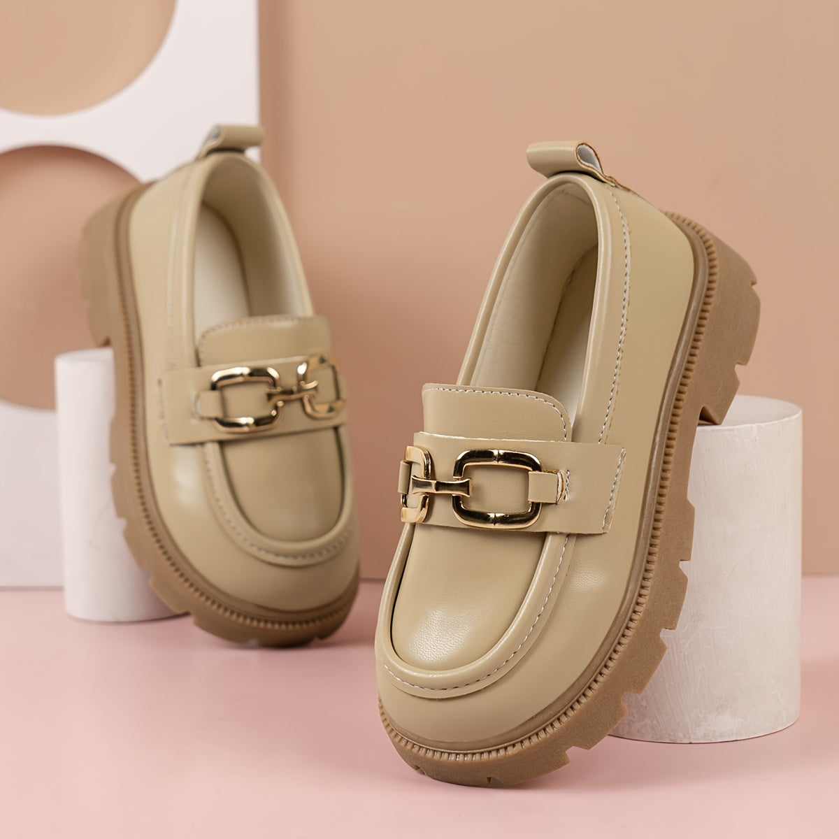 Non-slip horsebit loafers for girls, perfect for spring and summer.