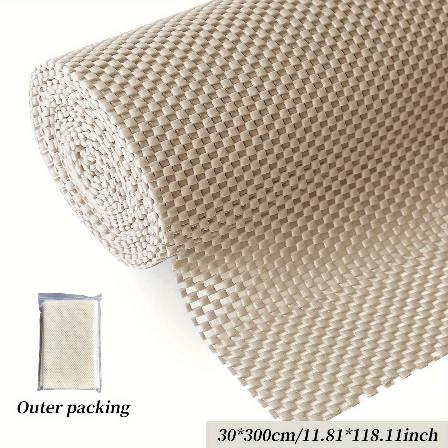 Thick non-adhesive shelf liner for cabinets, drawers, and closets - easy to install, multi-purpose and customizable.