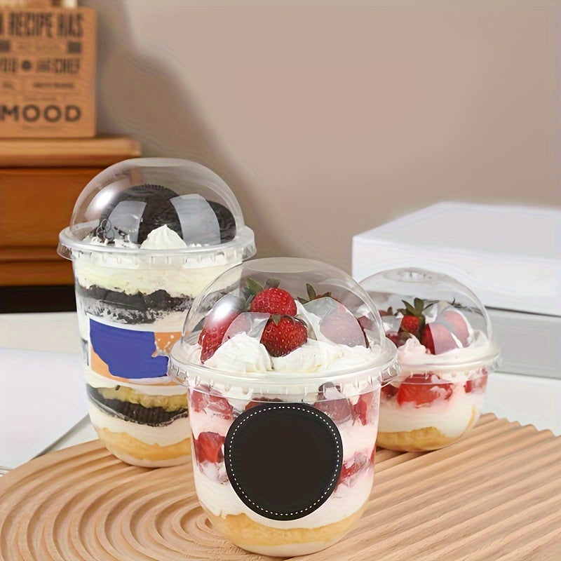 Set of 50 Elegant U-Shaped Dessert Cups - Made of Disposable Clear PET, Great for Layered Mousse & Cake Crumb Parfaits - Environmentally Friendly and Recyclable, Perfect for Weddings, Birthdays & Parties, Ideal for Dessert Table Displays