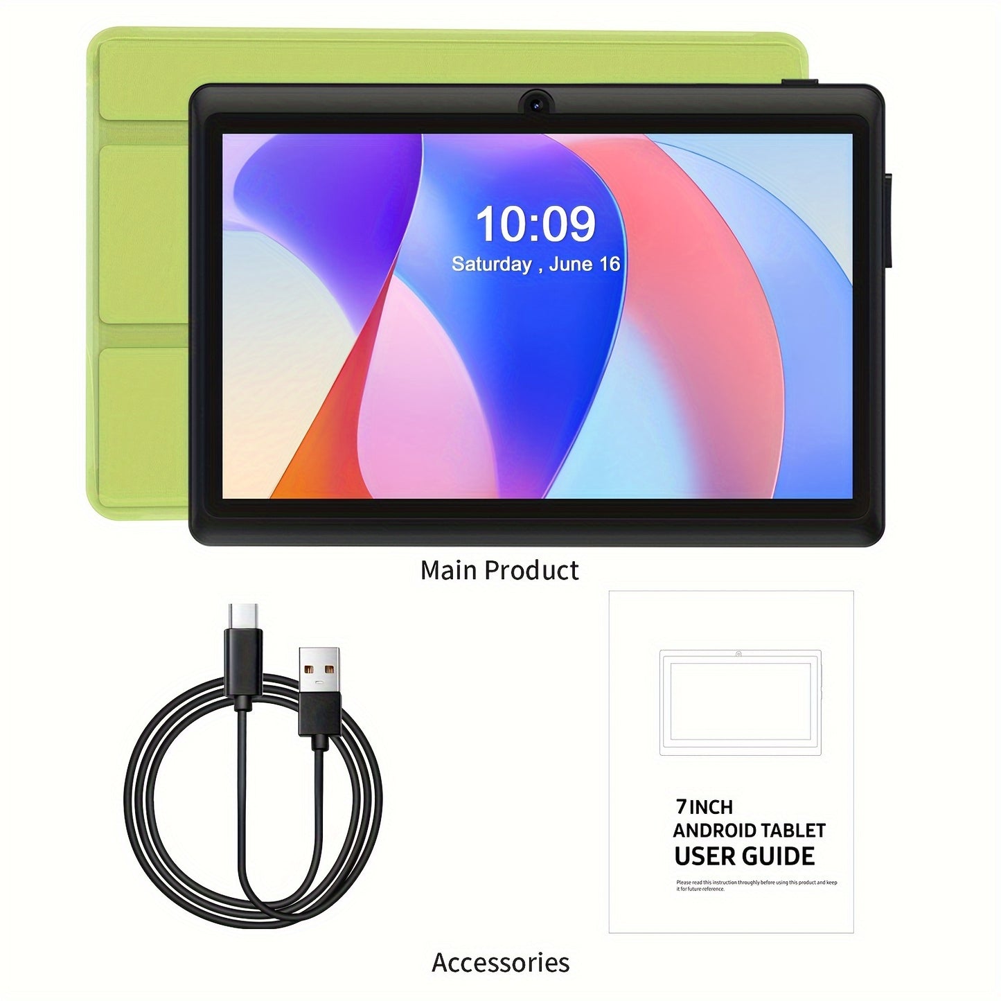 PRITOM 7-inch Android 13 Tablet with Protective Case, 4GB RAM, 32GB ROM, Quad-Core Processor, 1TB Expansion, HD IPS Display, Dual Cameras, Dual WiFi, New Tablet 2025.