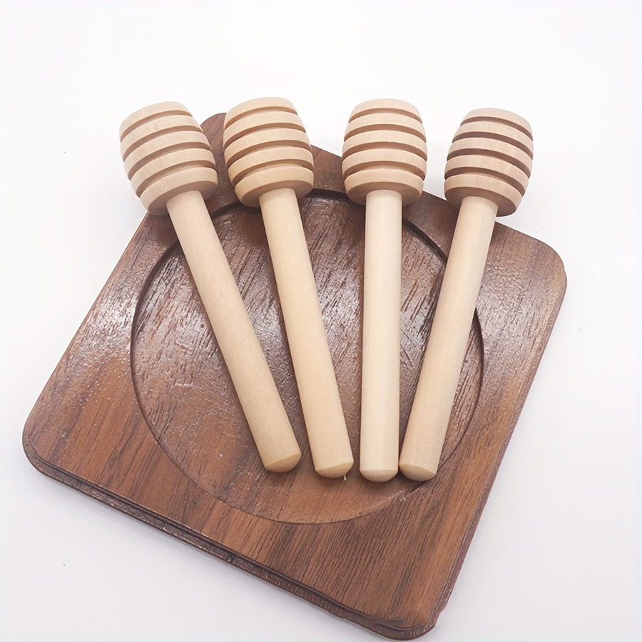 100 Mini Wooden Honey Spoons for Honey Jars and Dessert Making