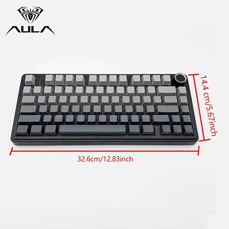 AULA Custom Mechanical Keyboard with LEOBOG Reaper Switch, 75% size, hot-swappable keys, RGB backlighting, Wireless/2.4GHz/USB-C connectivity, ergonomic design, rechargeable lithium polymer