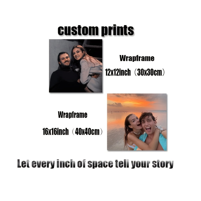 Create a unique custom framed canvas print of your family photo, personalized to suit your style. This UV-printed poster is perfect for adding a personal touch to any living room, bedroom, or office decor.