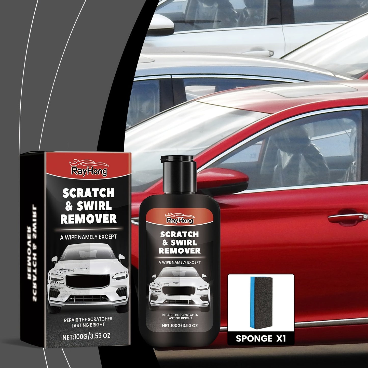 Get the Rayhong Car Scratch Repair Cream for a fast and effective solution to auto body scratches. This long-lasting formula provides protection and restores shine without harmful residues. Safe for metal surfaces, this cream contains sodium bicarbonate