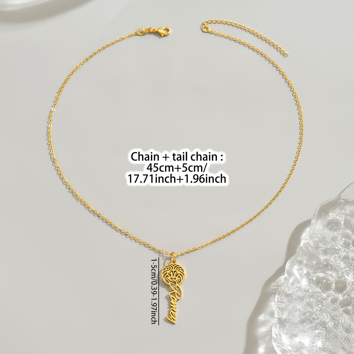 18K Golden Plated Stainless Steel Pendant Necklace with Custom Zodiac Name - Elegant and Minimalist Astrology Jewelry, Perfect for a Birthday or Mother's Day Gift.