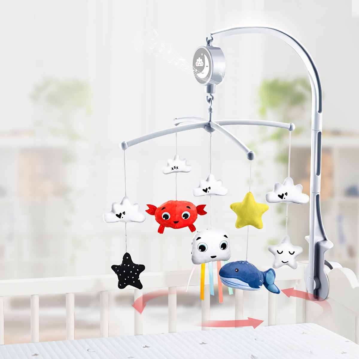 Bell Baby Cartoon Musical Bed, Baby Musical Crib Bells with Manual, Top Gifts for Babies