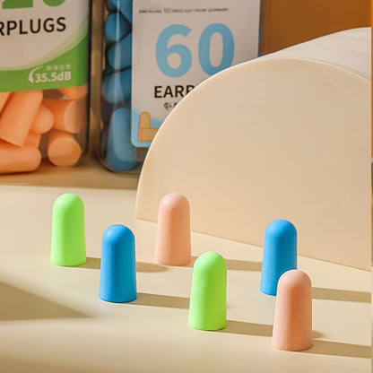 Reusable Noise-Canceling Earplugs for Sleep - Ideal for Students & Home Use, 60/120pcs, Soundproof