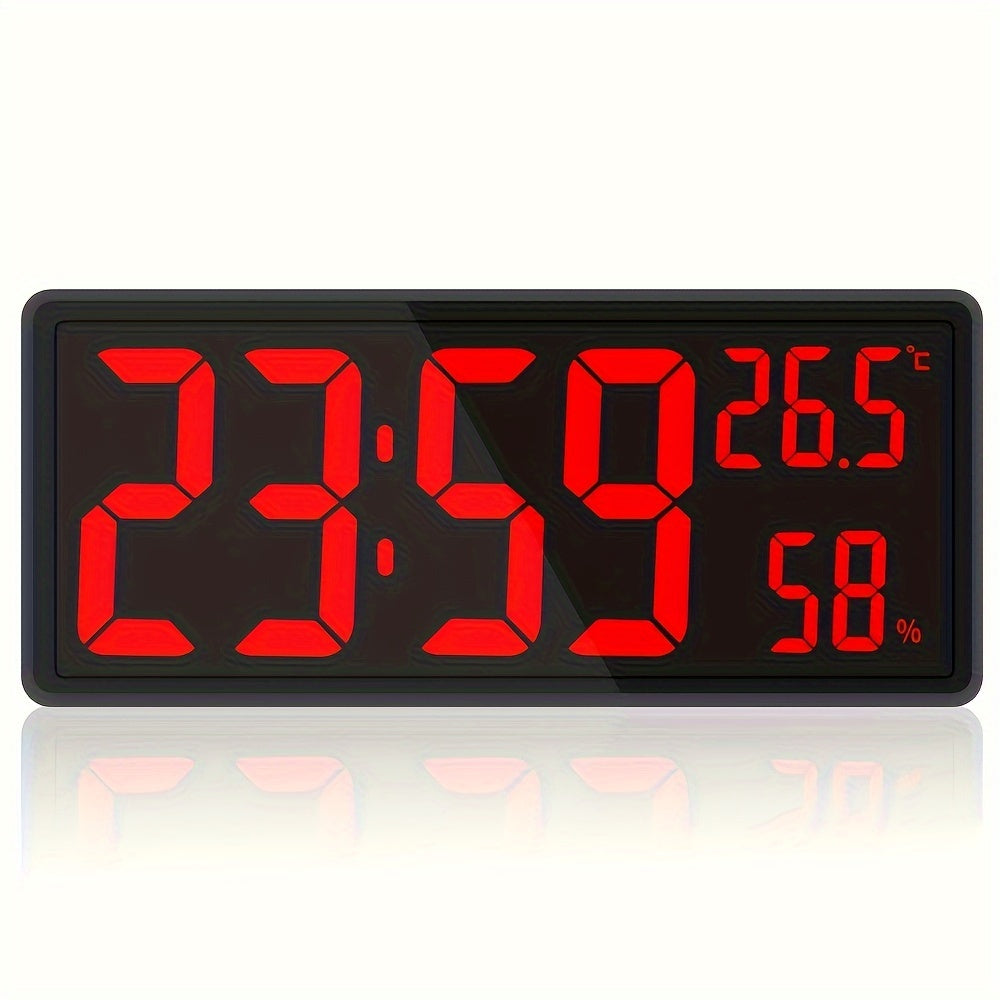 Super Large Screen Wall Mount Clock with Hanging Stand, featuring LED Digital Display. This Intelligent Wall Clock is perfect for Room Decor and makes a great Holiday Gift for Halloween or Christmas.