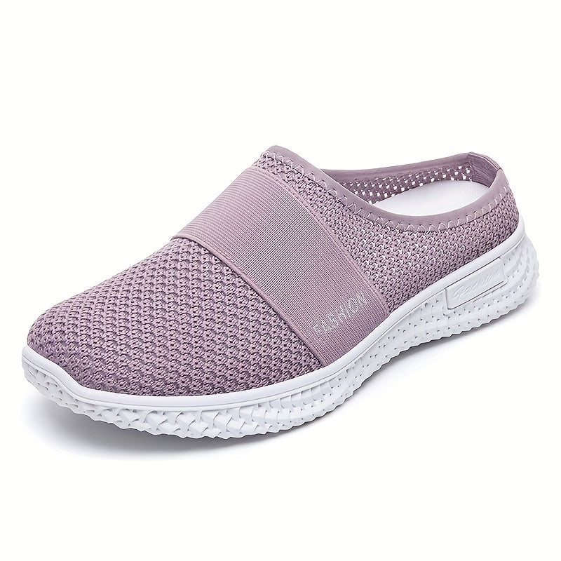 New breathable mesh half slipper shoes for women with comfortable sole for summer