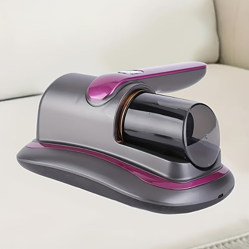 Rechargeable handheld vacuum for home and car cleaning, ideal for beds, sofas, pet hair, and carpets.