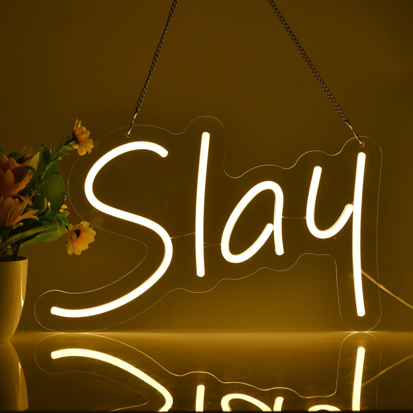 1pc Slay Neon Sign Light, LED, USB Powered, Bedroom Wall Decor for Girls, Dorm Cute Bratz Aesthetic.