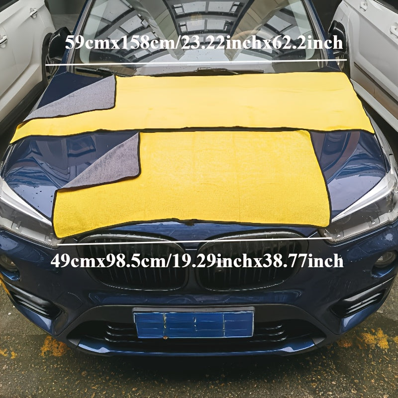 Thick microfiber towel for truck and car wash, super absorbent and extra large for drying and detailing.