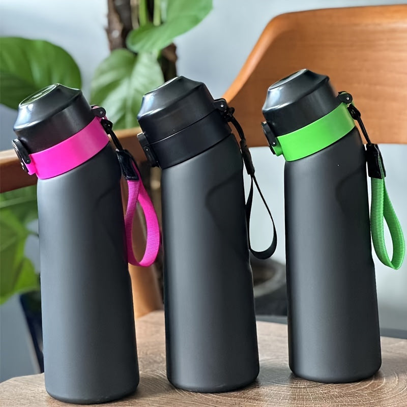 1pc 750ml Portable Fitness Water Bottle with Straw - includes Sugar-Free, Calorie-Free Flavor Pods and made of Durable PP Material for Outdoor Activities & BBQs.