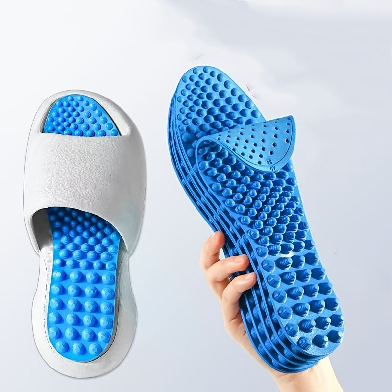 Massage insoles for shoes, foot reflexology pads.