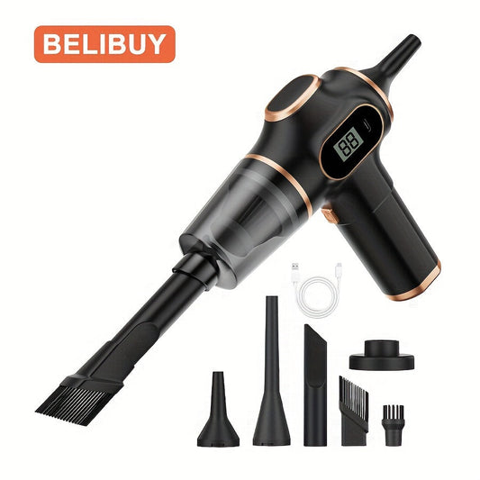 BELIBUY Cordless Handheld Vacuum Cleaner features high power USB rechargeability, extended battery life, and a multi-function design for versatile cleaning in both the home and car. Ideal for removing pet hair, dust, and debris, this vacuum includes an