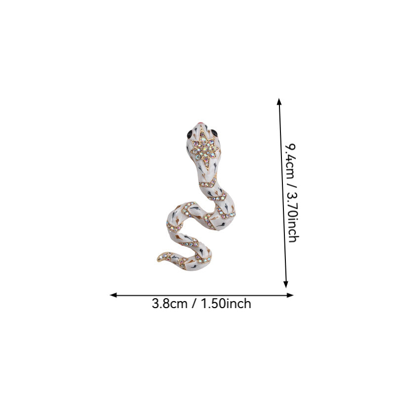 Брошь из эмали в виде змеи с стразами - стильное дополнение к платьям, свитерам и рюкзакам | Отличный подарок для женщин, идеально подходит для ювелирных фестивалей и украшения одежды | Водяная алмазная детализация, универсальная булавка