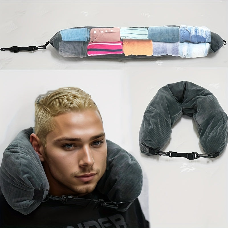 Stay comfortable and well-rested while traveling with the Dutch Fleece Adjustable Travel Neck Pillow. This versatile pillow features a long zipper for easy storage, allowing you to carry extra luggage with ease. Enjoy maximum comfort and convenience on