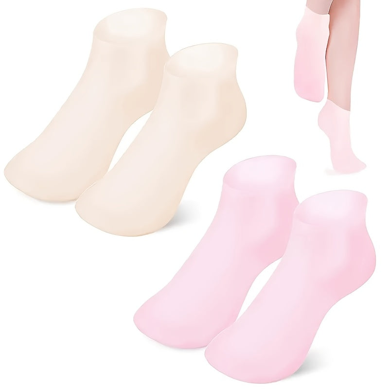 Silicone moisturizing foot socks for cracked feet with massage and moisturizing gel, ideal as a Mother's Day gift.