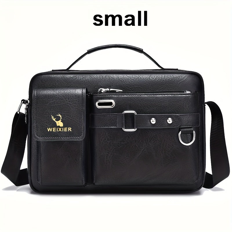 Weixier Men's Business Crossbody Bag made of PU material, suitable as a gift for Father or Anniversary.