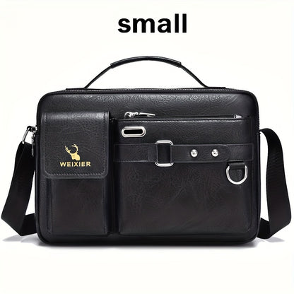 Weixier Men's Business Crossbody Bag made of PU material, suitable as a gift for Father or Anniversary.