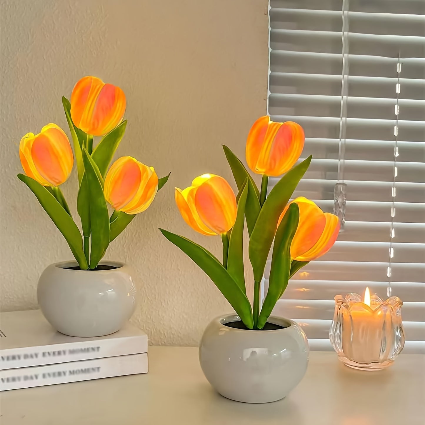 LED tulip night light is a romantic vase decoration for any room, USB powered for convenience. Perfect for creating an atmospheric ambiance in bedroom, living room, office, or for special occasions.