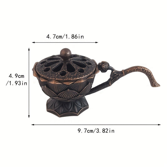 Small handheld Lotus Incense Burner for household decoration.