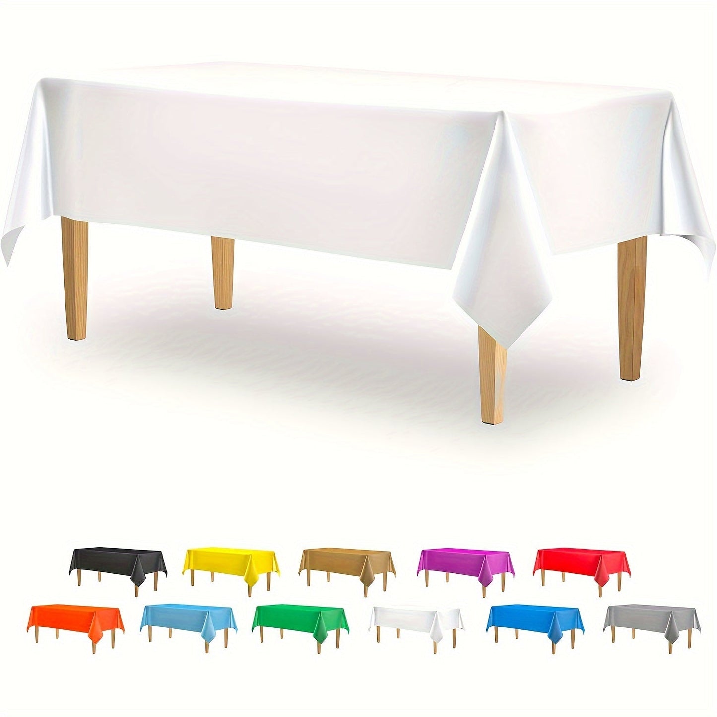 Essential for weddings and parties, this rectangular disposable plastic tablecloth is made of durable PEVA material. Measuring 137.16x274.32cm, it is waterproof and suitable for a variety of occasions, including birthdays, celebrations, and even bathroom