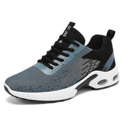 Men's Fashion Sports Sneakers with breathable mesh upper, lace-up design, PVC sole, and cloth insole for year-round comfort.