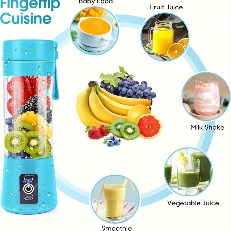 Versatile Portable Blender with Dual Cups, USB Rechargeable Lithium Battery, 2000mAh Capacity. Made of Durable Plastic, Perfect for Making Smoothies, Shakes, and Juices. Great for Students and Home Kitchens. Ideal for Mixing Vegetables, Water, and Meat