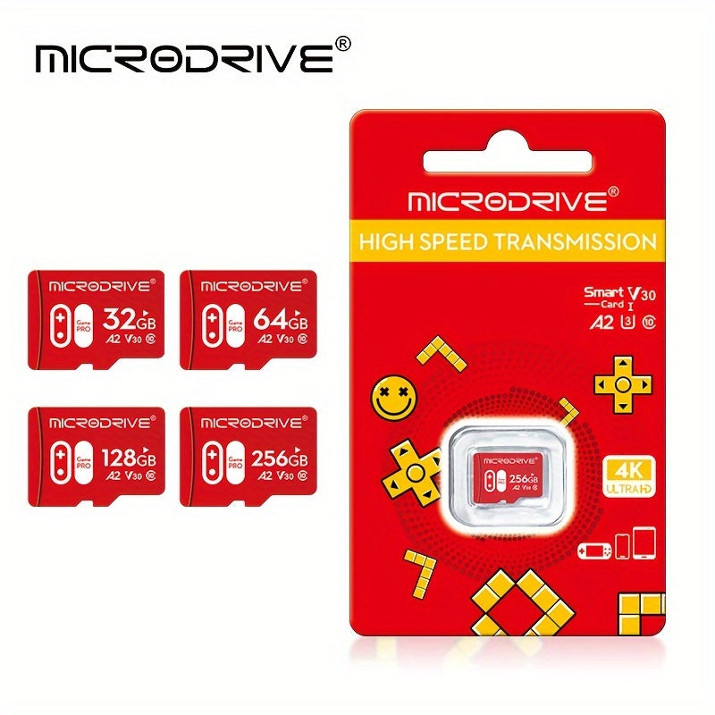 Micro TF SD Card available in 32GB, 64GB, 128GB, and 256GB with U3 Class 10 speed, come with SD adapter.