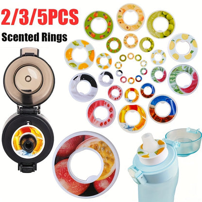 Scented fruit flavor extract rings in 2/3/5pcs that change smell when used to enhance water